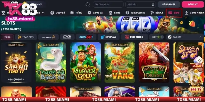 Slot game trực tuyến phong phú và đa dạng chủ đề tại TX88 